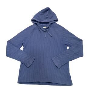 UGG Men Blue Thermal Hoodie Waffle Knit Sweater Small Lounge Travel Casual Comfy